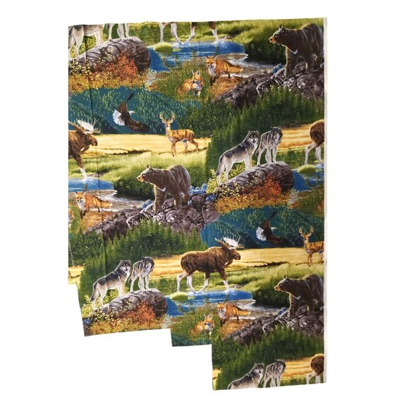 Bringing Nature Home Scenic Wildlife Fabric Panel Wolves Bears Foxes Moose - Picture 14 of 14